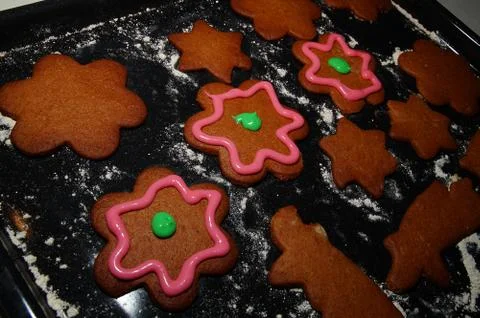 Gingerbread flowers Stock Photos