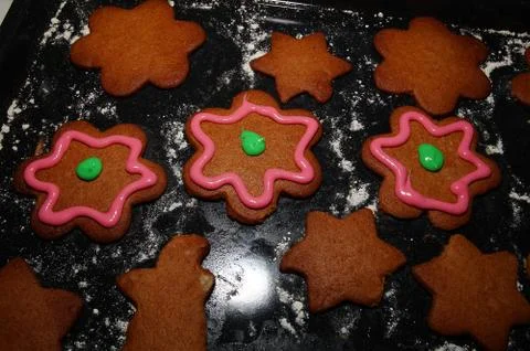 Gingerbread flowers 스톡 사진