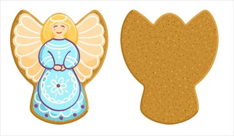 Gingerbread in the form of an angel. Stock Illustration