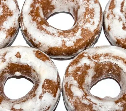 Gingerbread in the form of dries on a white background. Foto stock