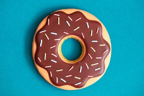 Gingerbread in form of iced doughnut Stock Photos