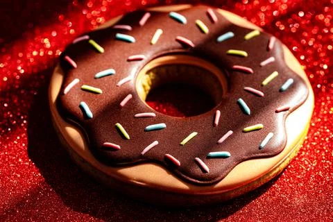 Gingerbread in form of iced doughnut Stock Photos