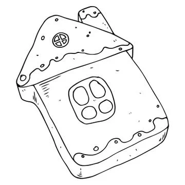 Gingerbread hand drawn. Stock Illustration