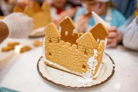 Gingerbread hands master class child Stock Photos