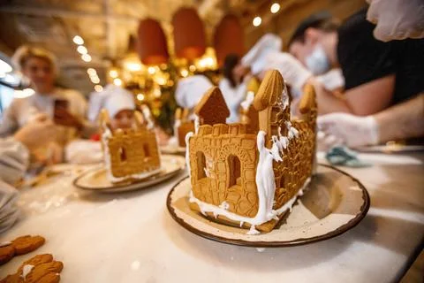 Gingerbread hands master class child Stock Photos