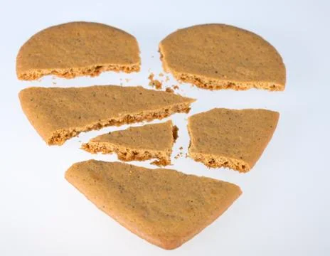 Gingerbread Heart Broken Foto stock