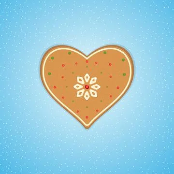 Gingerbread heart. Stock Illustration