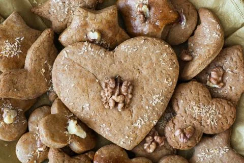 Gingerbread heart Stock Photos