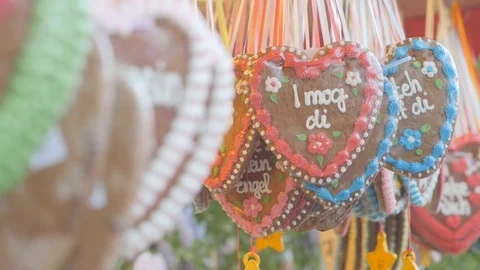 Gingerbread Hearts Stock Footage 88288349