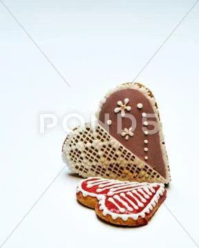 Gingerbread hearts Stock Photos