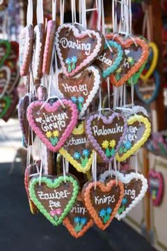 Gingerbread hearts Stock Photos