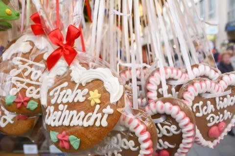 Gingerbread hearts Stock Photos