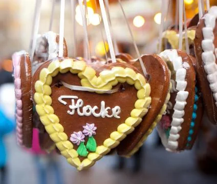 Gingerbread hearts Stock Photos
