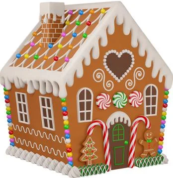 Gingerbread house 3d Stock-Illustration