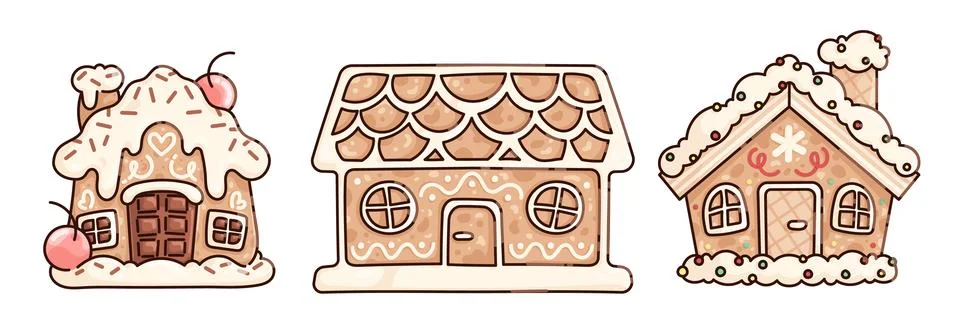 Gingerbread house collection Stock Illustration