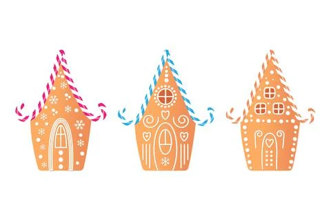 Gingerbread house cookie Stock Illustration