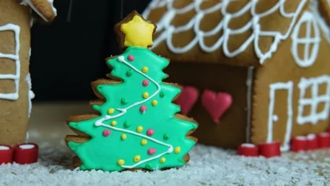 Gingerbread house Video stock 204740537