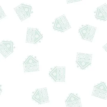 Gingerbread house glyph seamless pattern Stock Illustration