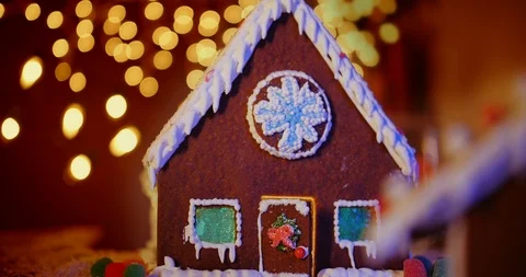 Gingerbread house with great bokeh 库存影片 101656740