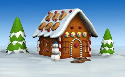 Gingerbread House Stock Illustration