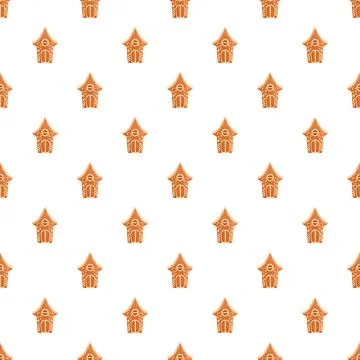 Gingerbread house pattern celebrating christmas and holiday season Stock Illustration