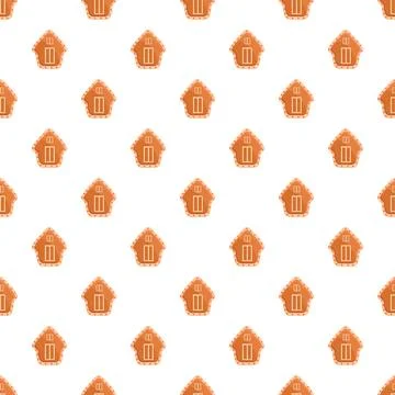 Gingerbread house pattern creating a christmas holiday background Stock Illustration