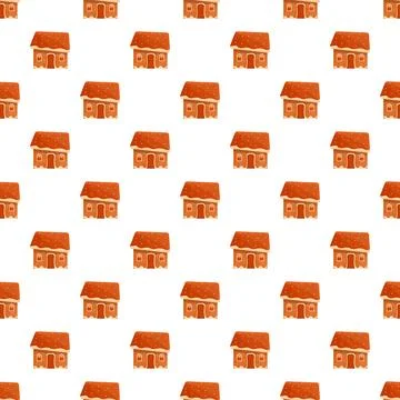 Gingerbread house pattern creating a christmas holiday background Stock Illustration