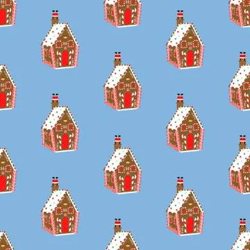 Gingerbread house pattern 스톡 일러스트