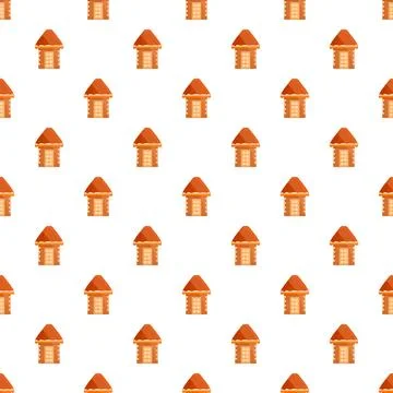 Gingerbread house repeating pattern for christmas holiday Stockillustratie