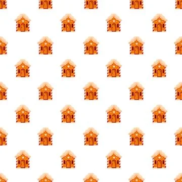 Gingerbread house repeating pattern for christmas holiday background イラスト素材