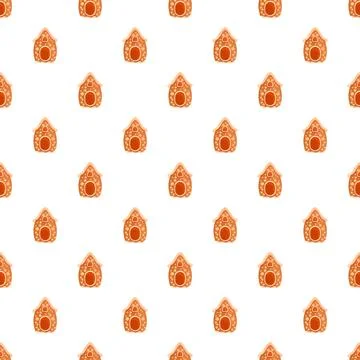Gingerbread house repeating pattern for christmas holiday 스톡 일러스트