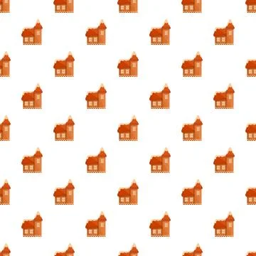 Gingerbread house repeating pattern for christmas holiday design Illustrazione stock