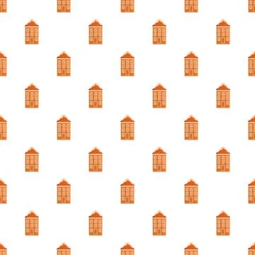 Gingerbread house repeating pattern creating festive background イラスト素材