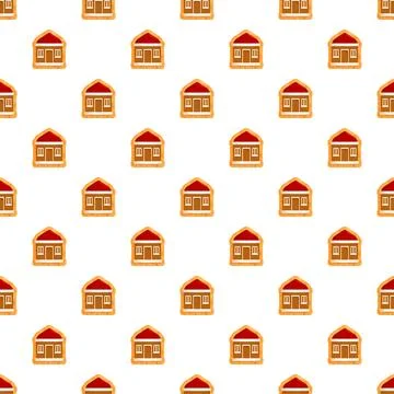 Gingerbread house repeating pattern a festive background イラスト素材