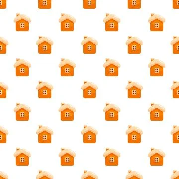 Gingerbread house repeating pattern with winter snow Stock Illustration