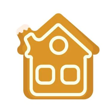 Gingerbread House vector icon. Isolated on white background. Stock Illustration