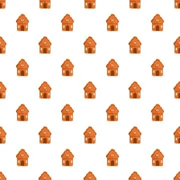 Gingerbread houses repeating pattern celebrating winter holidays Stockillustratie