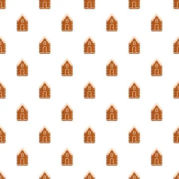 Gingerbread houses repeating pattern for christmas holiday design イラスト素材