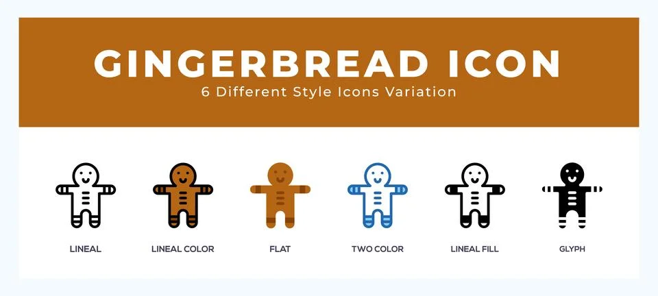 Gingerbread icons set. Different style of icons simple vector illustration. Stock Illustration
