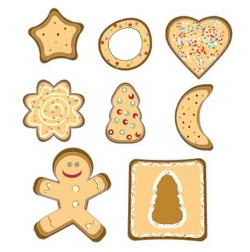Gingerbread isolated vector Stock Illustration