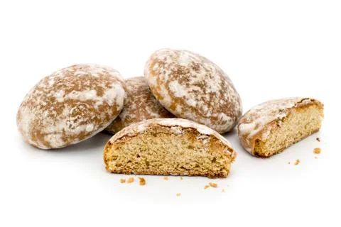 Gingerbread isolated on white Stock Photos