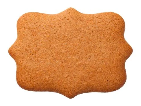 Gingerbread Label Cookie Isolated on White Background Stock Photos