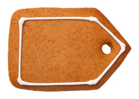 Gingerbread Label Cookie Isolated on White Background Stock Photos