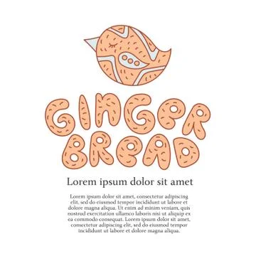 GINGERBREAD LOGO Bakery Vector Illustration Set for Business Brand Print Illustrazione stock