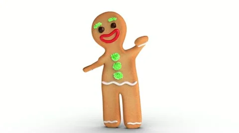Gingerbread man is cheering Видео 21694742