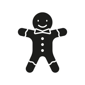 Gingerbread man christmas icon vector basic design simple and modern Illustrazione stock