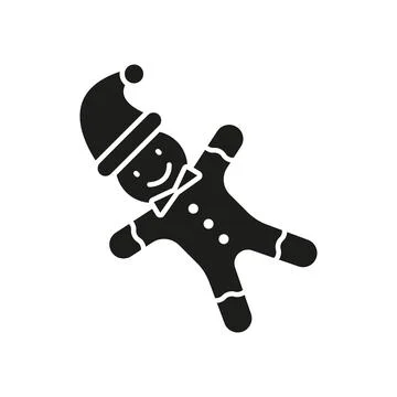 Gingerbread man christmas icon vector basic design simple and modern Illustrazione stock