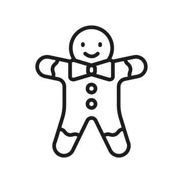 Gingerbread man christmas icon vector basic design simple and modern Illustrazione stock