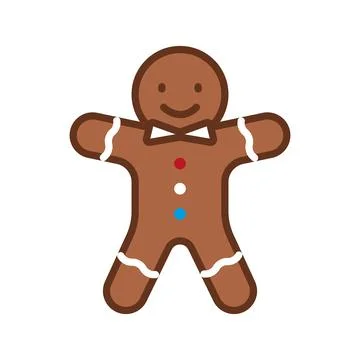 Gingerbread man christmas icon vector basic design simple and modern Illustrazione stock
