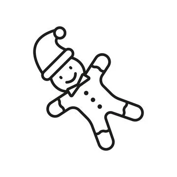 Gingerbread man christmas icon vector basic design simple and modern Illustrazione stock